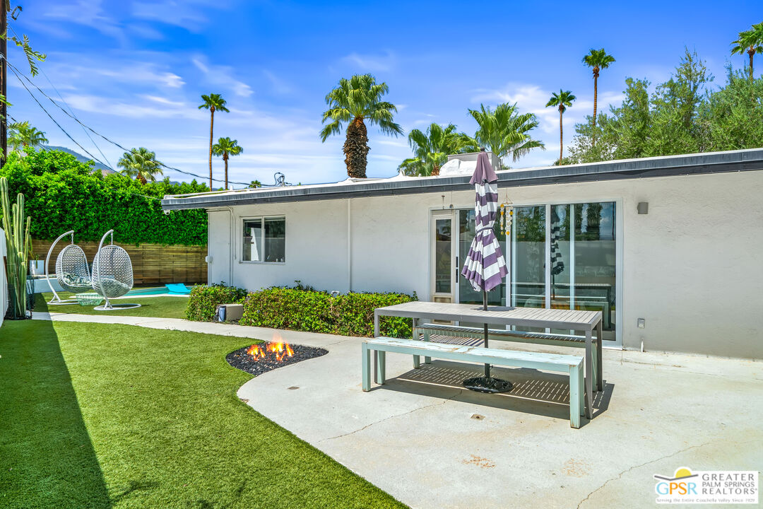 1655 Tamarisk Road Palm Springs, CA 92262 - Photo 36 of 39 a front view of house with yard and outdoor seating