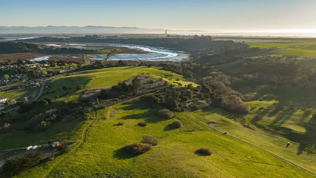 a view of city and mountain