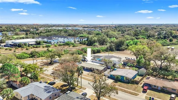 an aerial view of multiple house