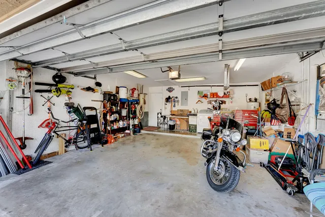a view of a garage with a bike
