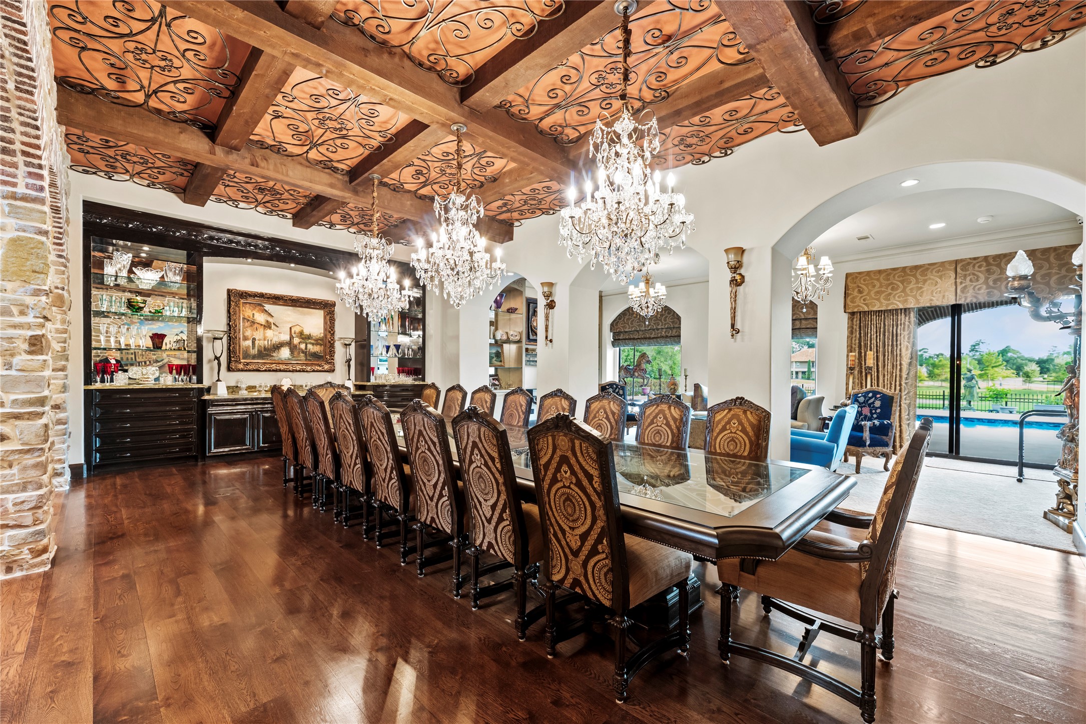 7715 Firethorne Creek Court Spring, TX 77389 - Photo 10 of 50 a view of a dining room with furniture window and wooden floor