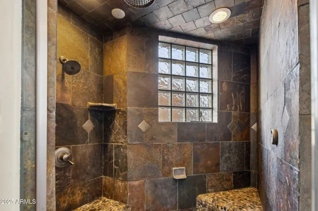 a bathroom with a shower