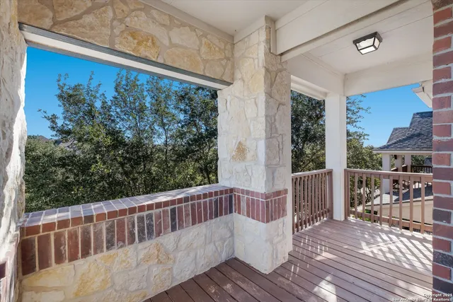 a view of a wooden deck