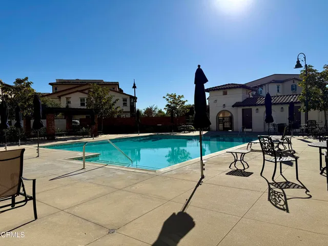 a garden view with a sitting space
