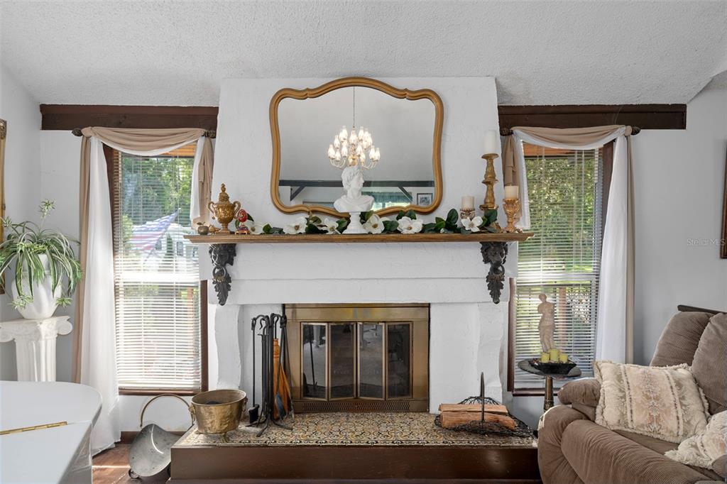 25927 Old Spring Lake Road Brooksville, FL 34601 - Photo 14 of 60 a living room with furniture and a fireplace