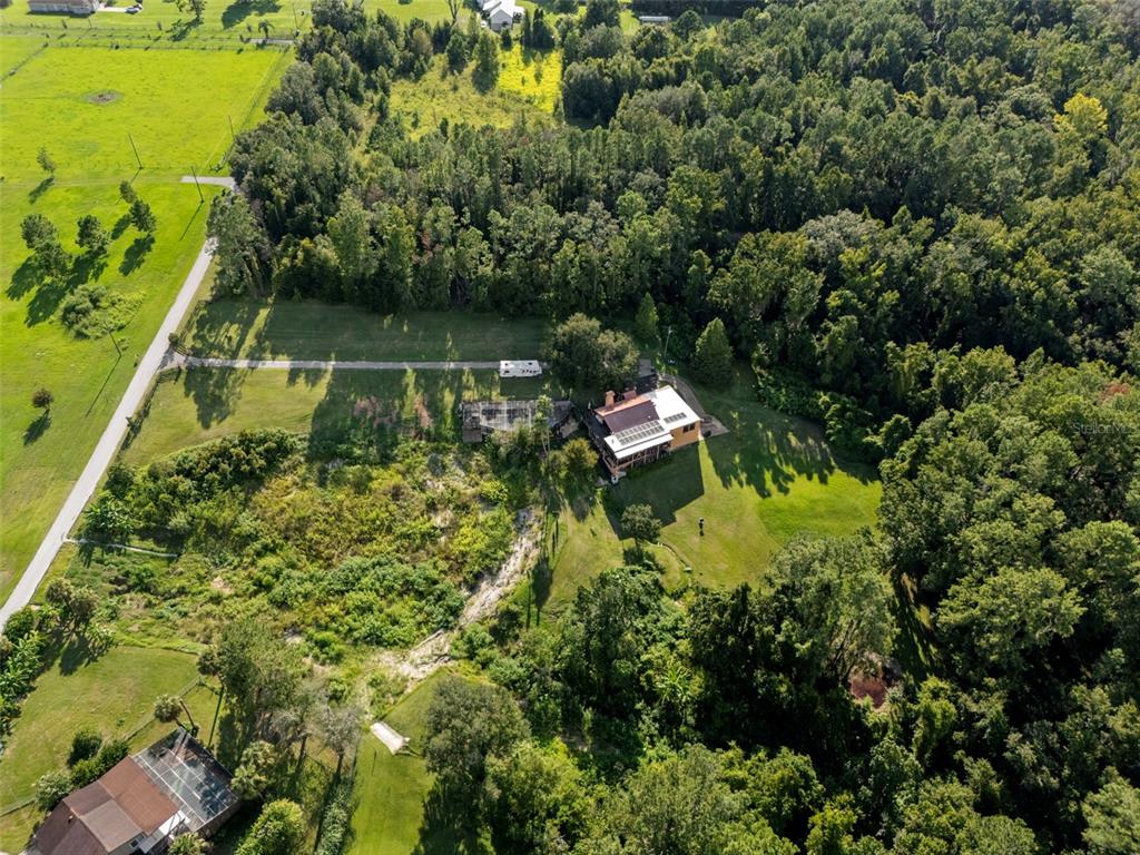 25927 Old Spring Lake Road Brooksville, FL 34601 - Photo 58 of 60 an aerial view of a house with a yard lake and trees all around