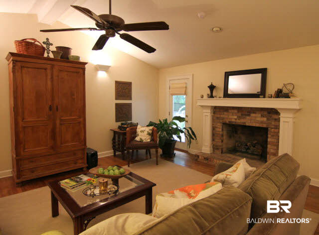506 Oak Ridge Court West Daphne, AL 36526 - Photo 8 of 31 Vaulted Ceiling, Fireplace & access to the back patio & deck