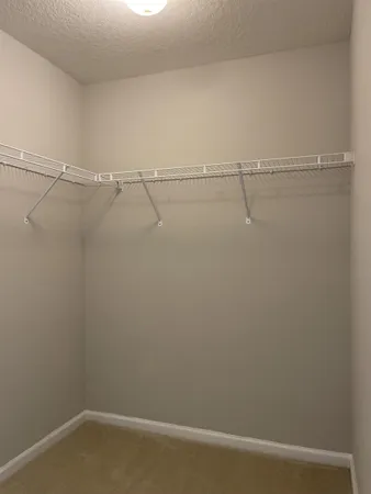 a view of small space with racks on the wall