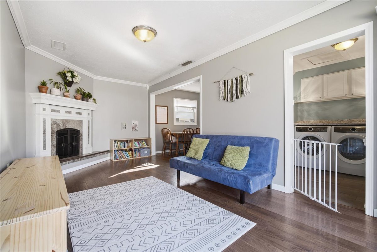206 North Grove Street Normal, IL 61761 - Photo 12 of 24 a living room with furniture and a fireplace