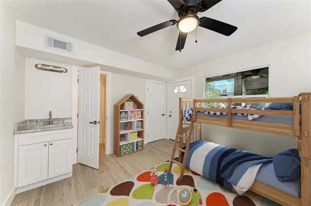 a living room with furniture