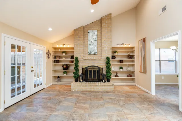 a view of a livingroom with a staircase