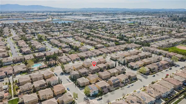 an aerial view of a house