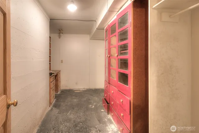 a room with storage and utility