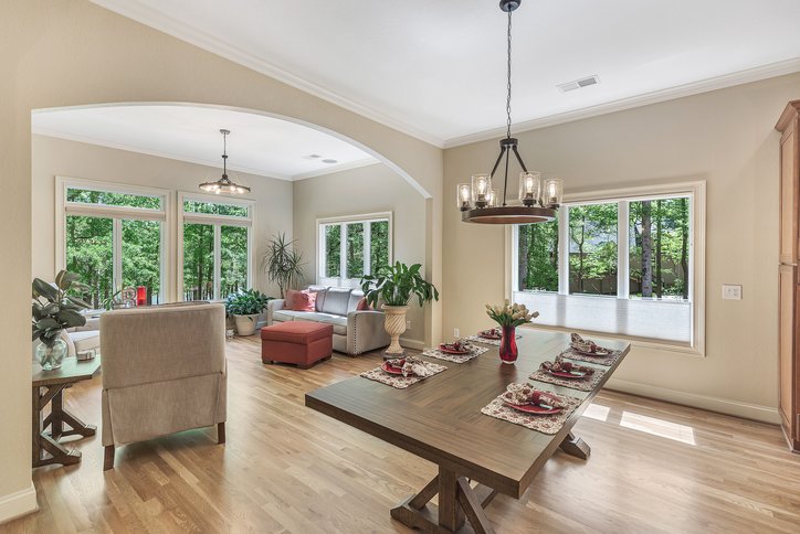 402 Boaters Row Fair Play, SC 29643 - Photo 18 of 50 This bright interior features an open-concept design and large windows framing lush outdoor views.