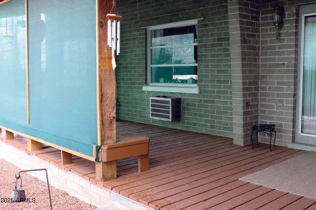 a view of a dry yard with trees