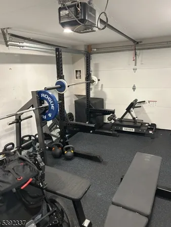 a room with gym equipment