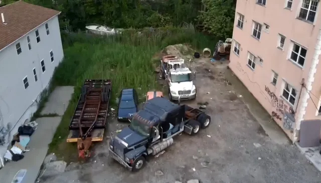 an aerial view of a house
