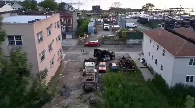 a aerial view of multiple house