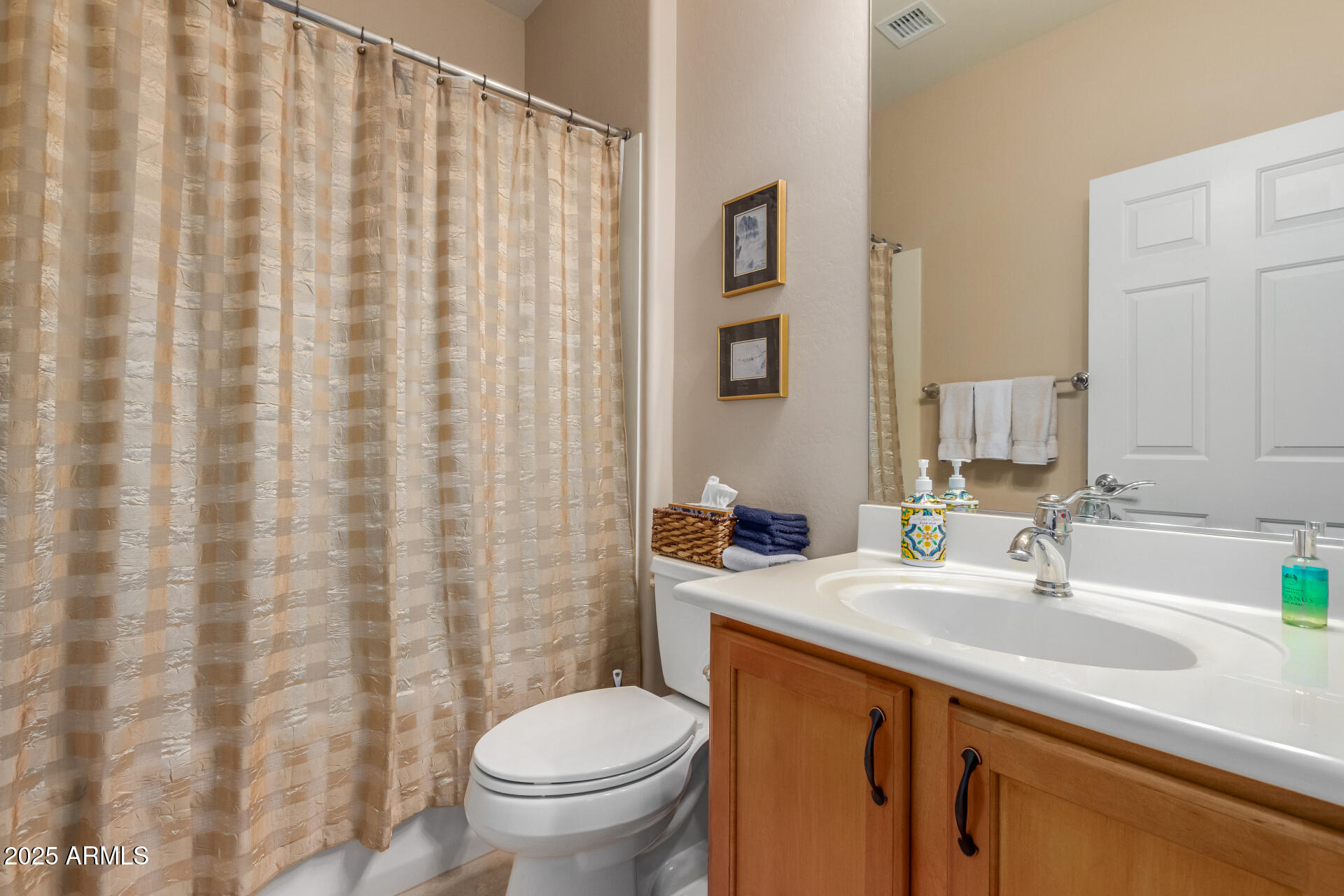 6573 West Mockingbird Way Florence, AZ 85132 - Photo 16 of 36 a bathroom with a sink a toilet and a mirror