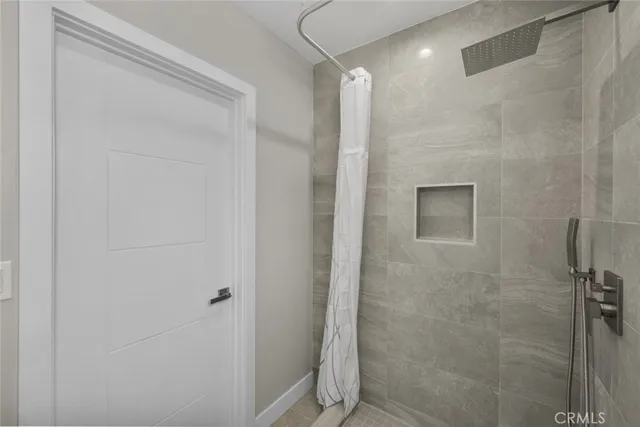 a bathroom with a shower