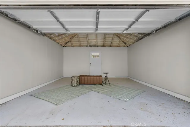 a room with a ceiling fan