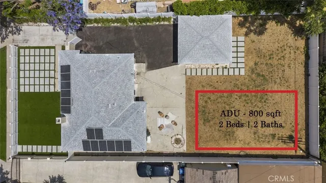 an aerial view of a house