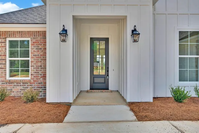 a view of a front door of a house