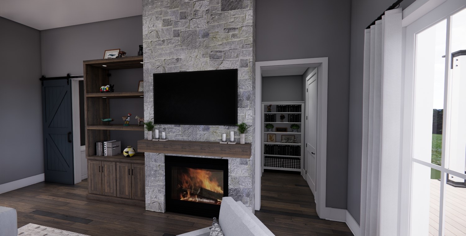 Tbd Tbd Spring Dripping Springs, TX 78620 - Photo 15 of 27 a living room with a fireplace and a flat screen tv