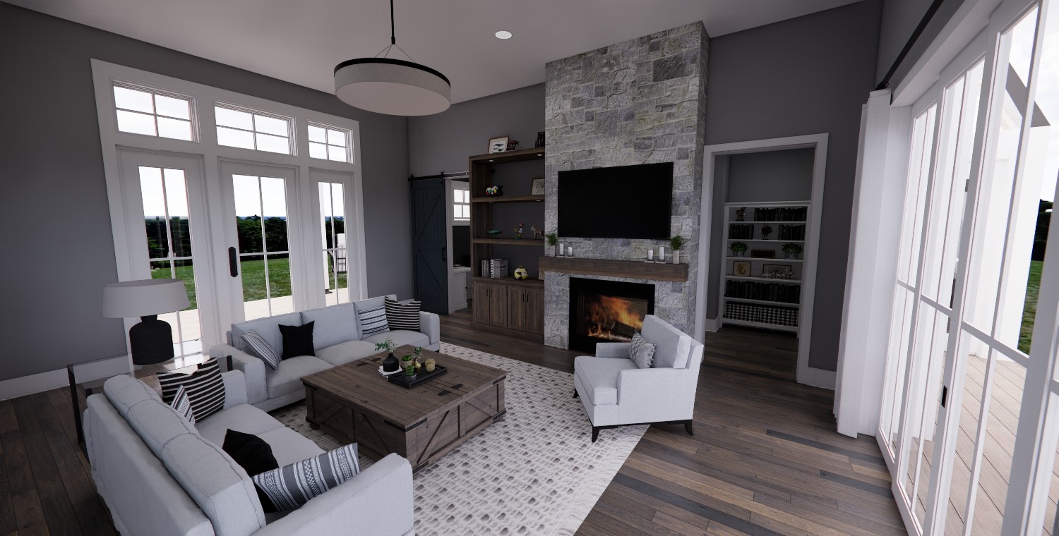 Tbd Tbd Spring Dripping Springs, TX 78620 - Photo 9 of 27 a living room with furniture a fireplace and a flat screen tv