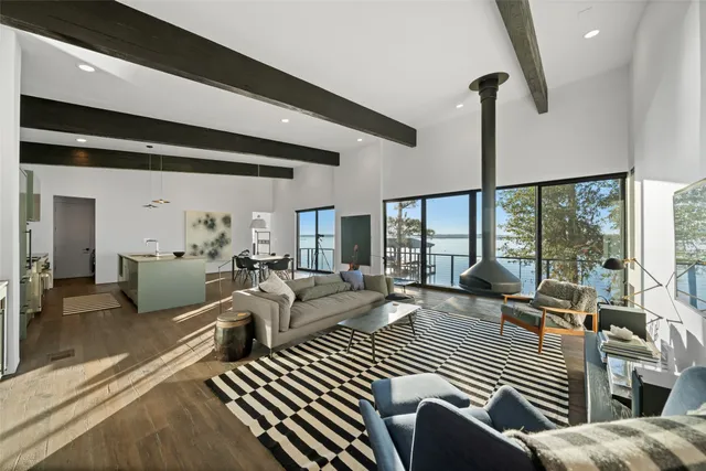 a living room with furniture