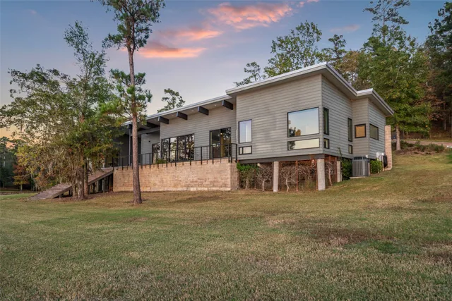 a view of a house with a lake view