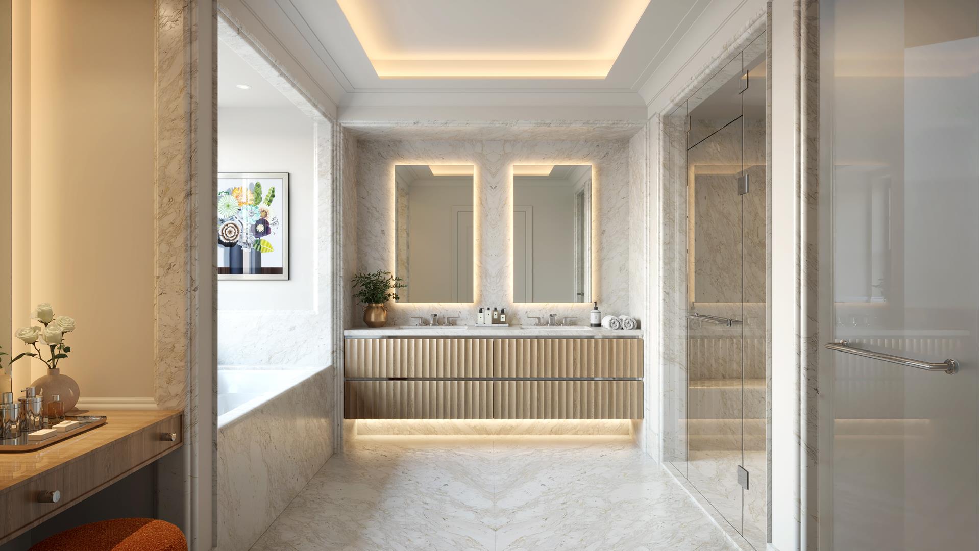 20 East 76th Street, Unit PH2 Manhattan, NY 10021 - Photo 3 of 19 a large bathroom with a tub and shower