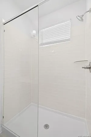 a bathroom with a shower