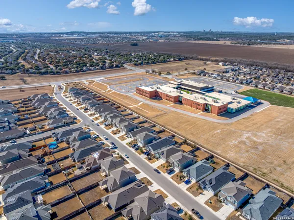 an aerial view of a city