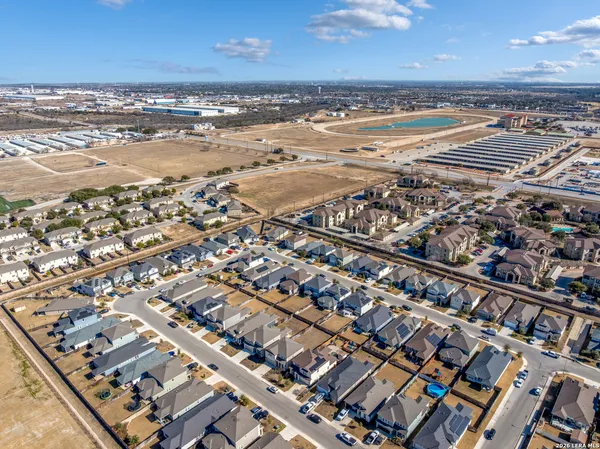 an aerial view of a city