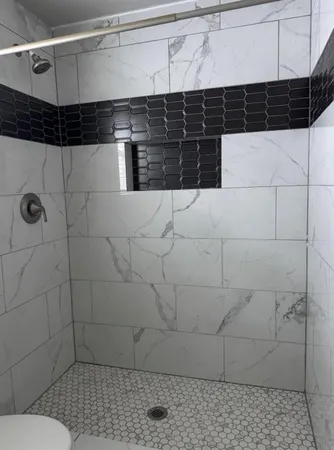 a bathroom with a shower