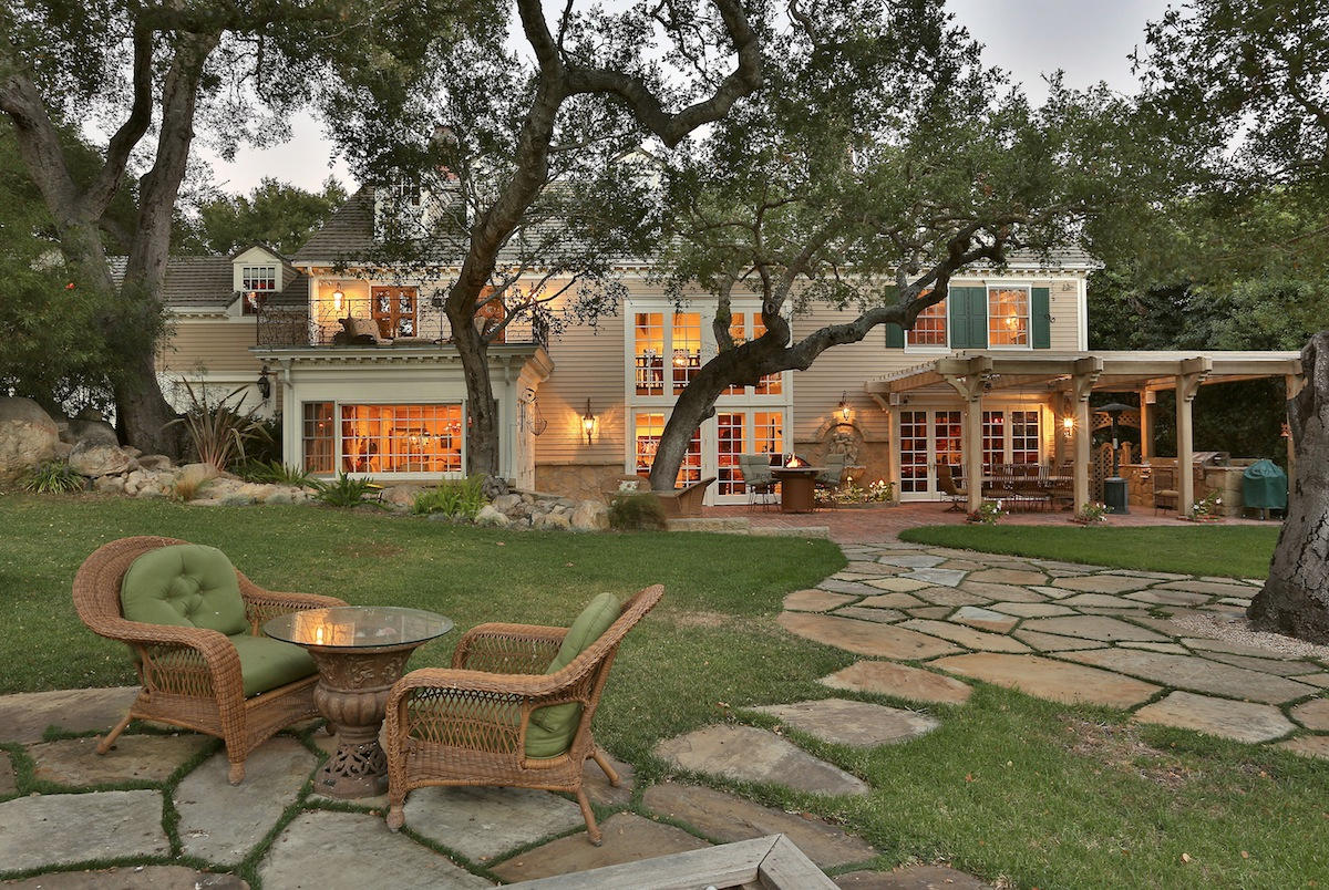 2862 East Valley Road Montecito, CA 93108 - Photo 21 of 24 a view of a house with backyard sitting area and garden