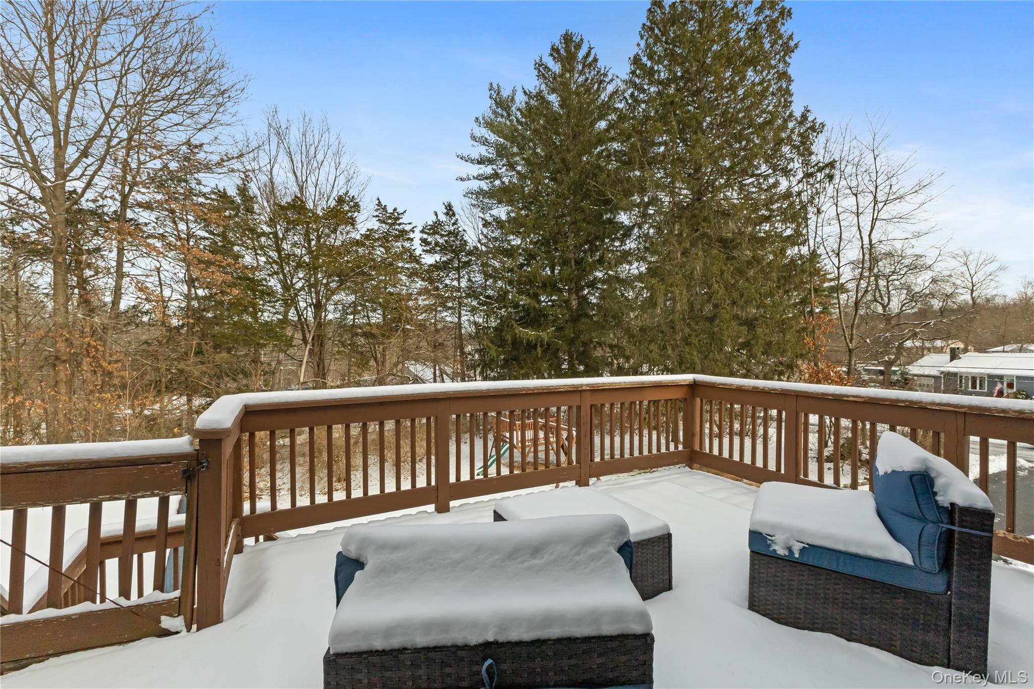 10 Helin Road Hopewell Junction, NY 12533 - Photo 33 of 35 Snow covered deck featuring outdoor lounge area and view of scattered trees