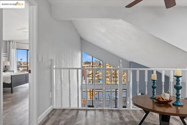 a bathroom with a sink vanity and mirror