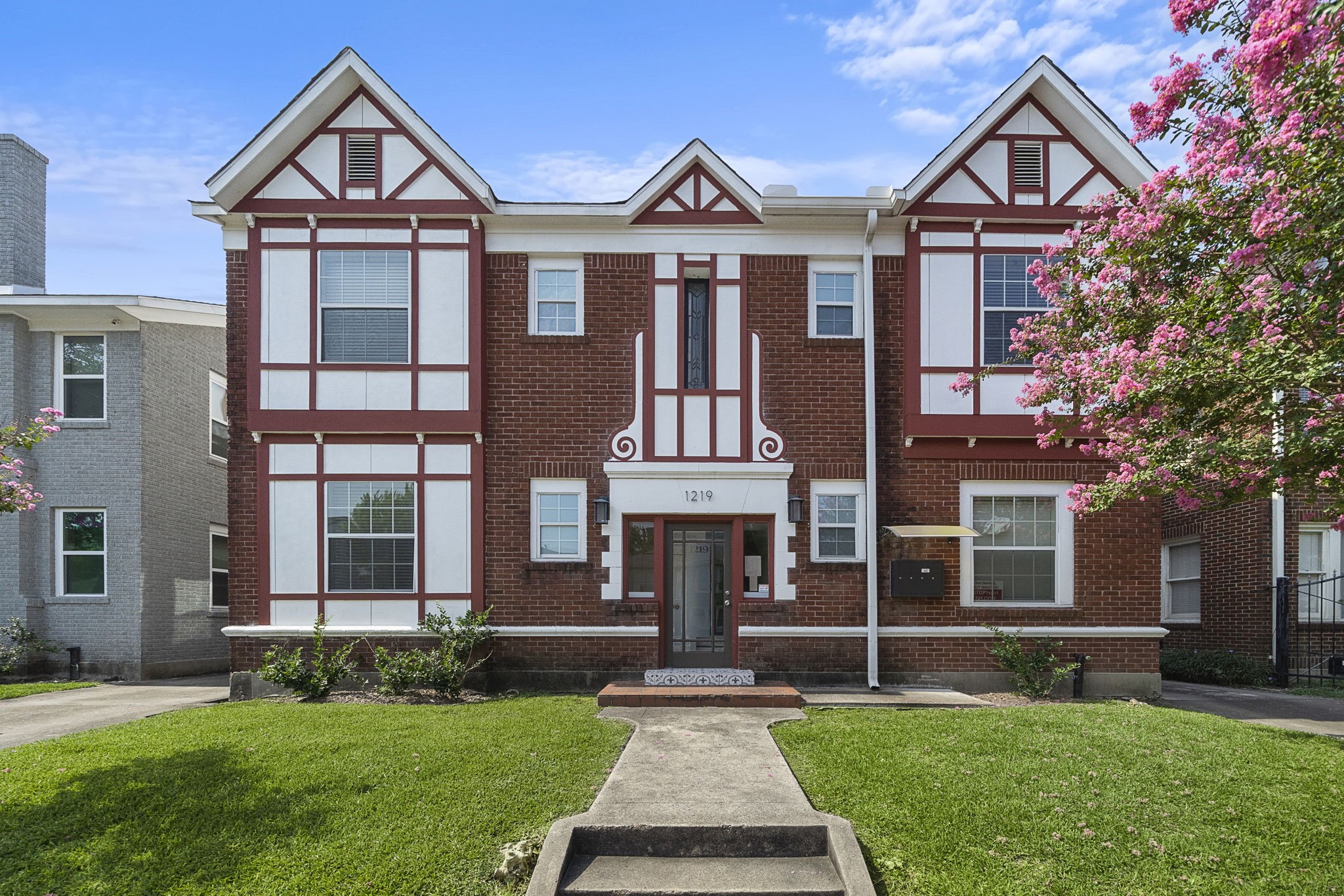Distinctive facade on this historic Montrose beauty.