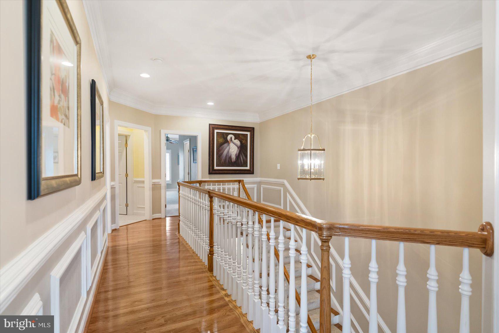 5115 Bright Owl Road Perry Hall, MD 21128 - Photo 34 of 74 Upper Level Walkway - Hardwood Floor & Chair Rail