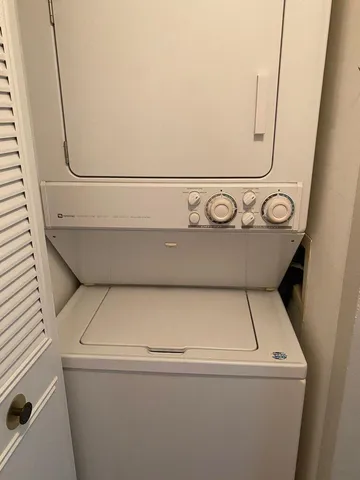 a close up view of washer and dryer