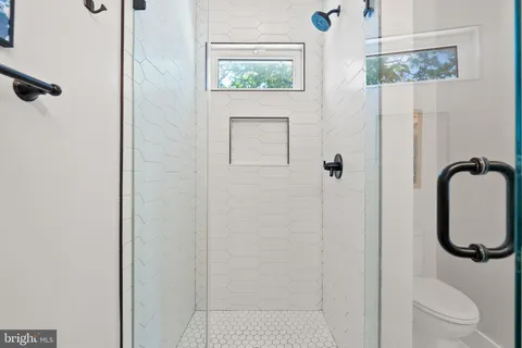 a bathroom with a shower