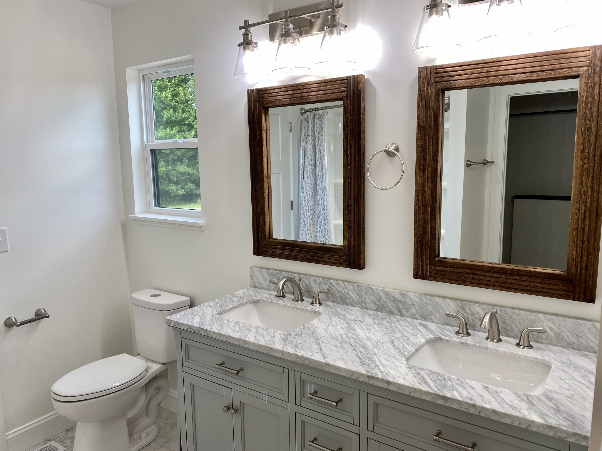 25 Ferguson Hollow Road Chestnut Mound, TN 38552 - Photo 16 of 49 a bathroom with a granite countertop sink a toilet and a mirror