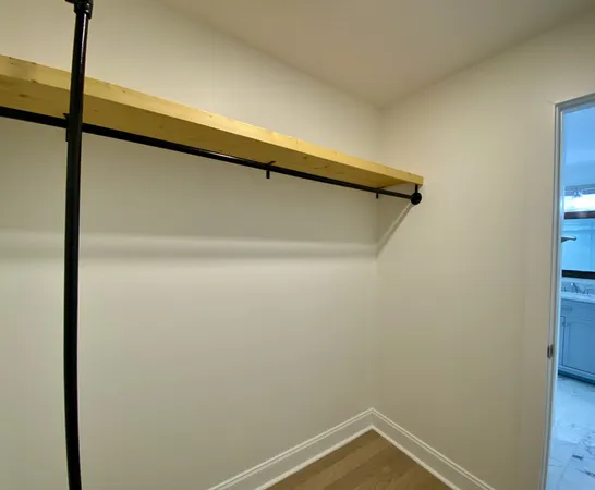 a small space with wooden floor