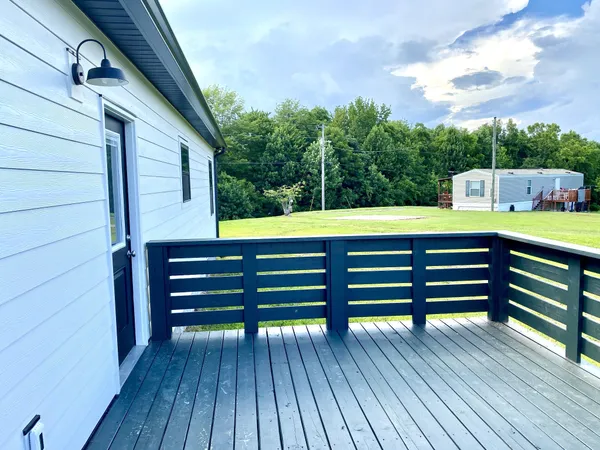 a view of a bench in the roof deck