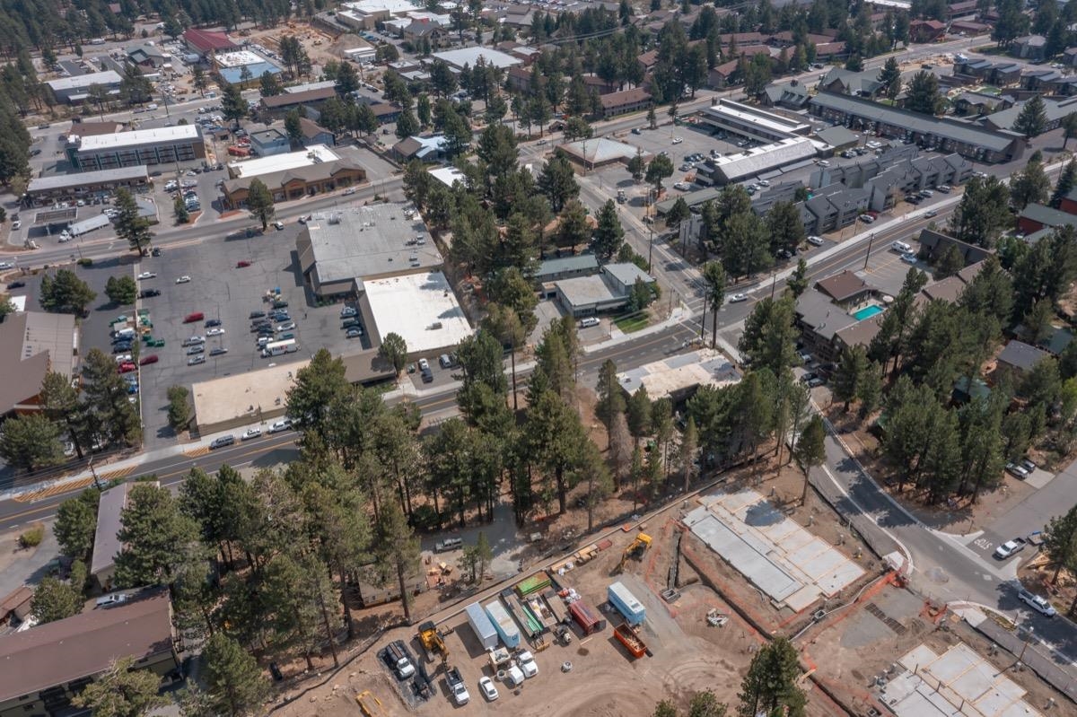 76 Laurel Mountain Road Mammoth Lakes, CA 93546 - Photo 24 of 30 Aerial view of property and surrounding area featuring an industrial area