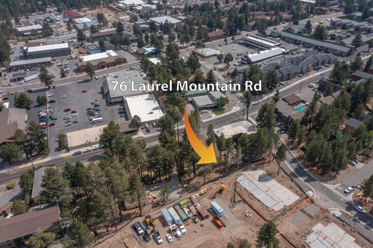 76 Laurel Mountain Road Mammoth Lakes, CA 93546 - Photo 8 of 30 Aerial view of property's location with industrial structures