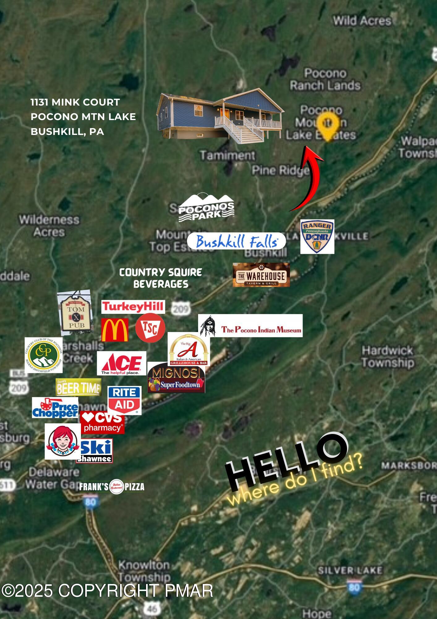 1131 Mink Court Bushkill, PA 18324 - Photo 60 of 63 111725 MPMH 1131 Mink Where is - south