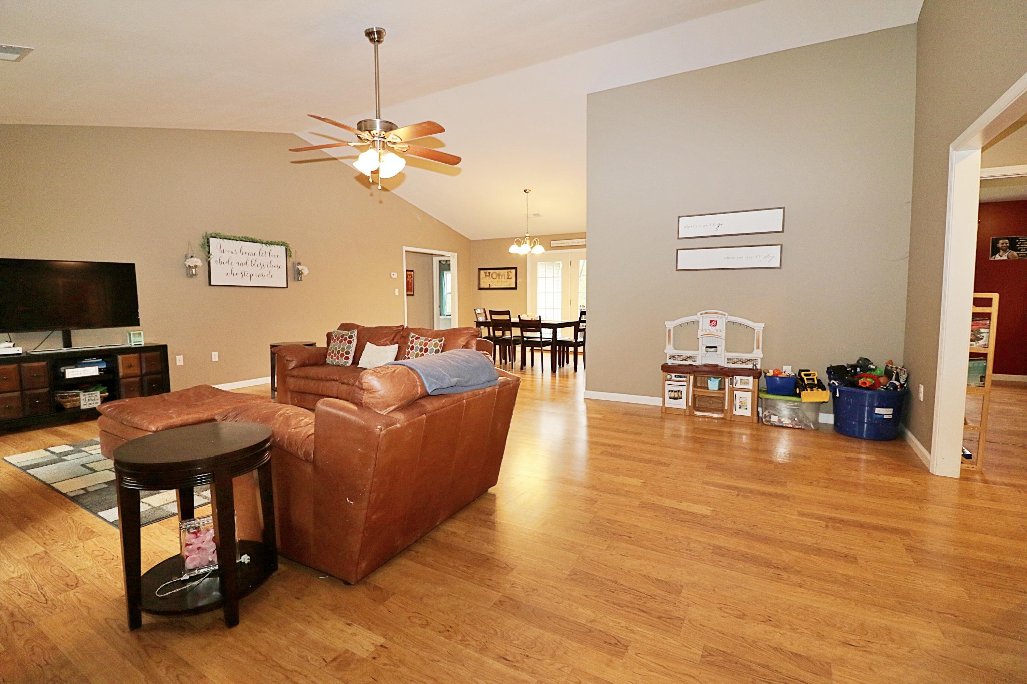 1110 Toomey Road Oneida, TN 37841 - Photo 5 of 30 a living room with fireplace furniture and a flat screen tv